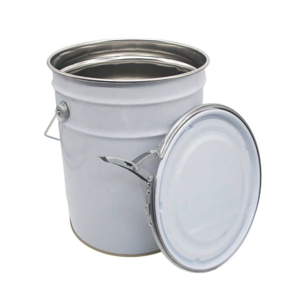 20L Empty Metal Bucket With Lock Ring Lid Paint Bucket for Sale