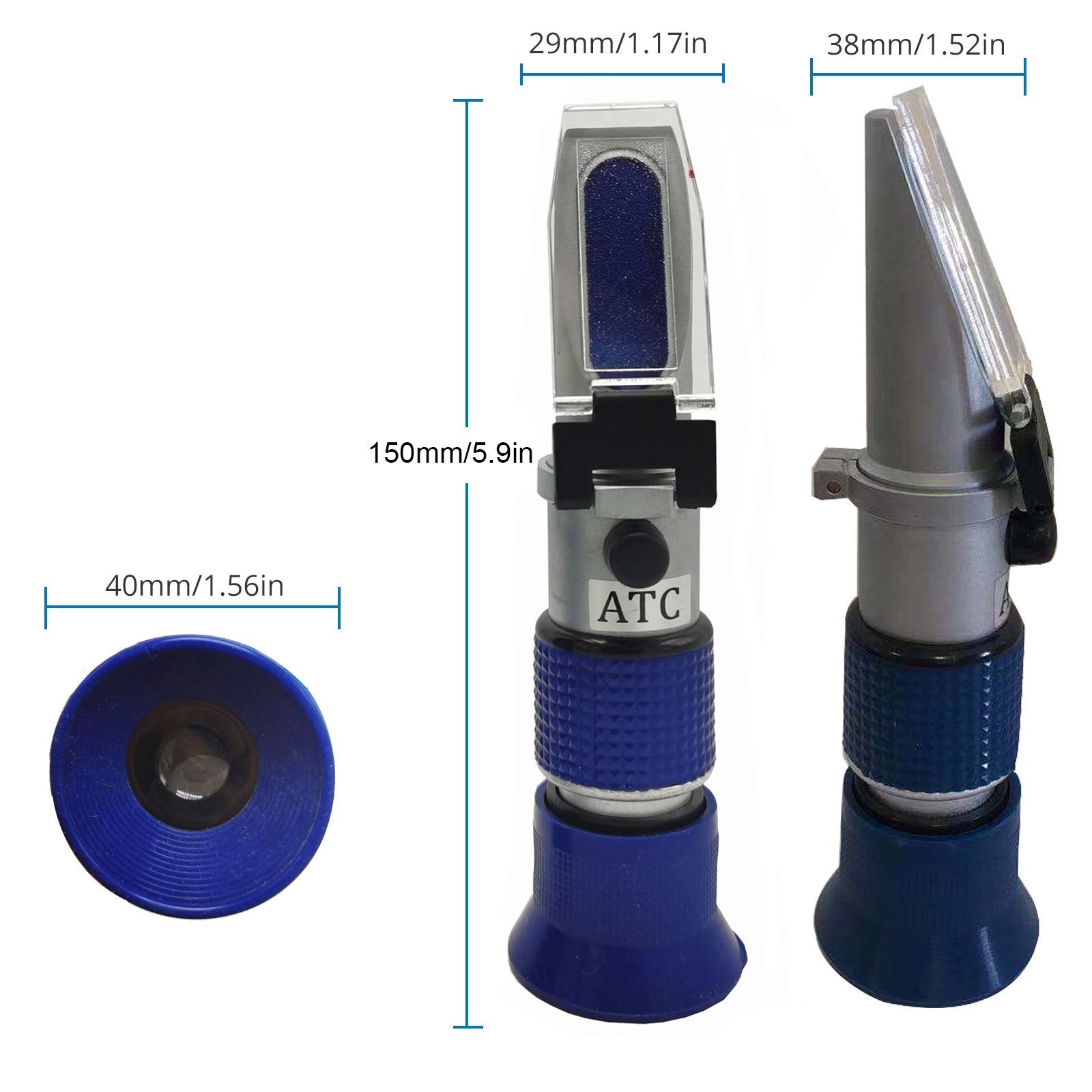 Vehicle Coolant Tester Tool Ethylene and Propylene Glycol Refractometer Antifreeze and Battery Acid Pure Aluminum Styles