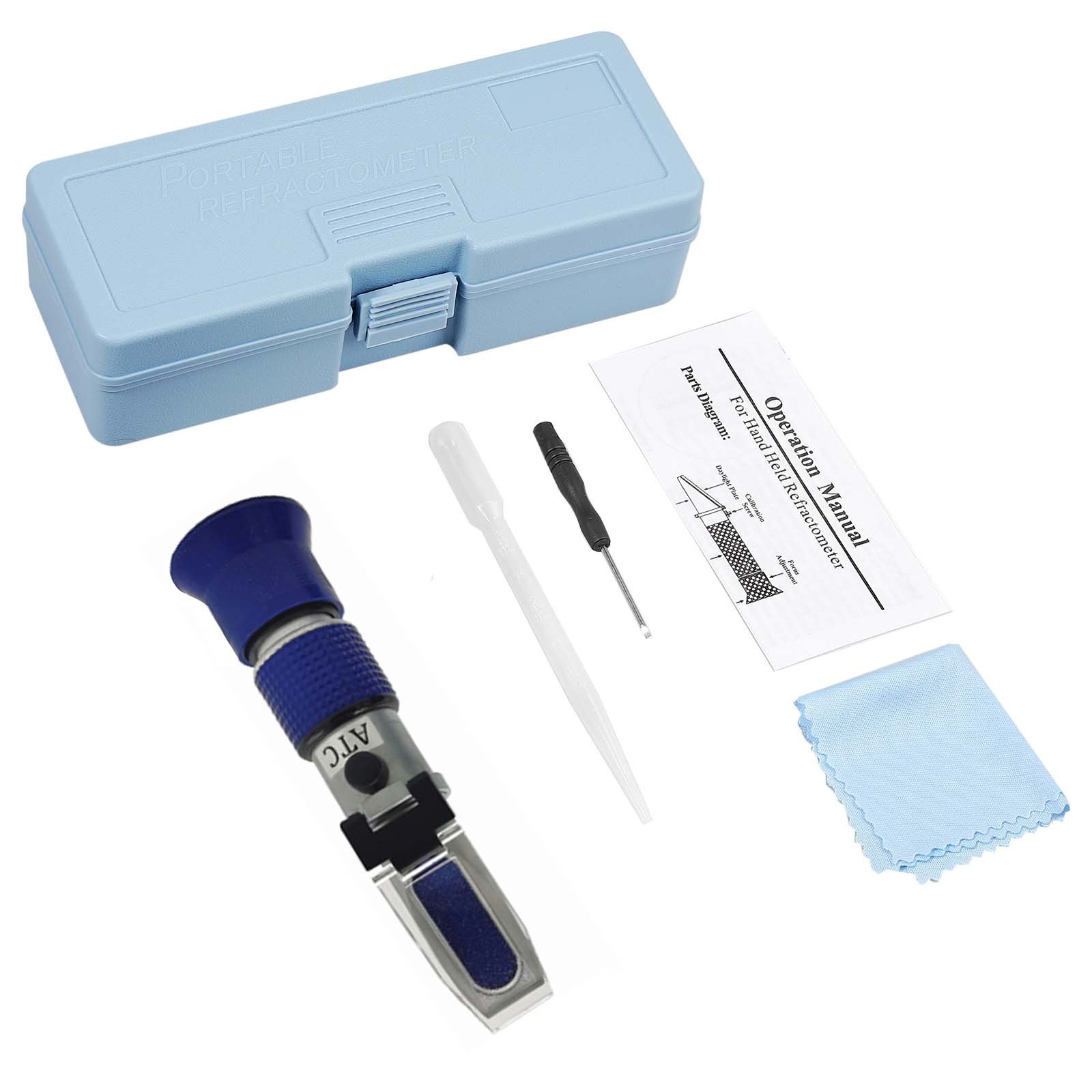 Vehicle Coolant Tester Tool Ethylene and Propylene Glycol Refractometer Antifreeze and Battery Acid Pure Aluminum Styles
