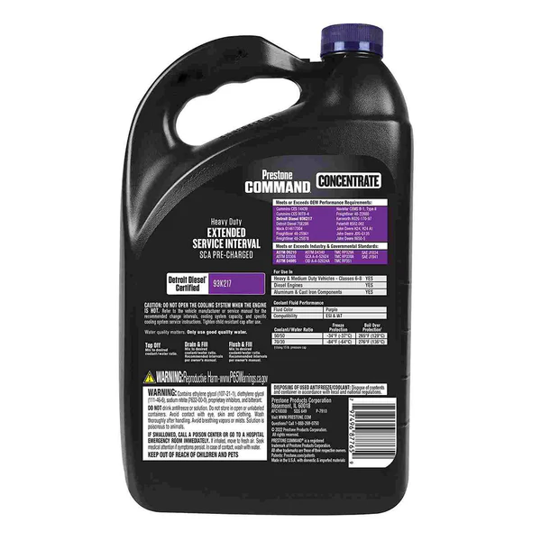 Prestone AFC10000 Purple Command Concentrate Antifreeze/Coolant Long-Life 4L Liquid for Cooling System