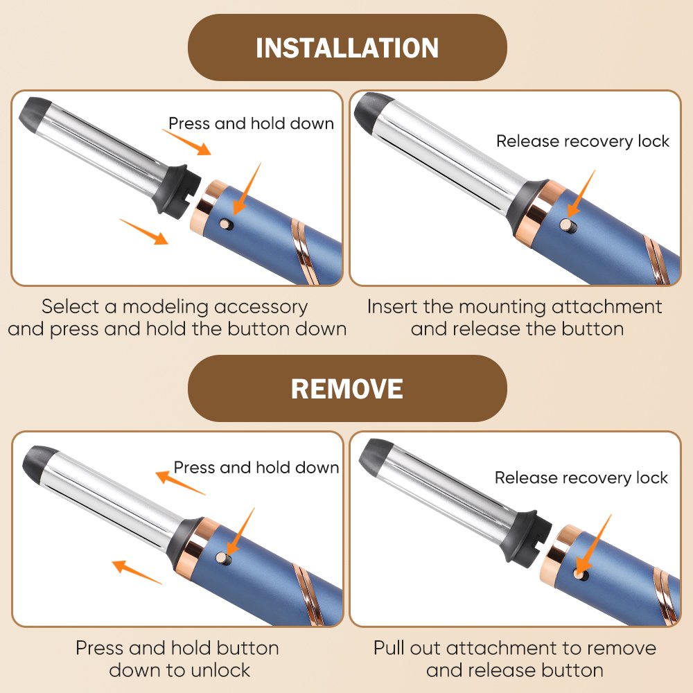 Factory Customized 5-In-1 Hot Air High Speed Hair Dryer Auto Curling Iron Multifunctional Styling Comb Leafless Home Appliance