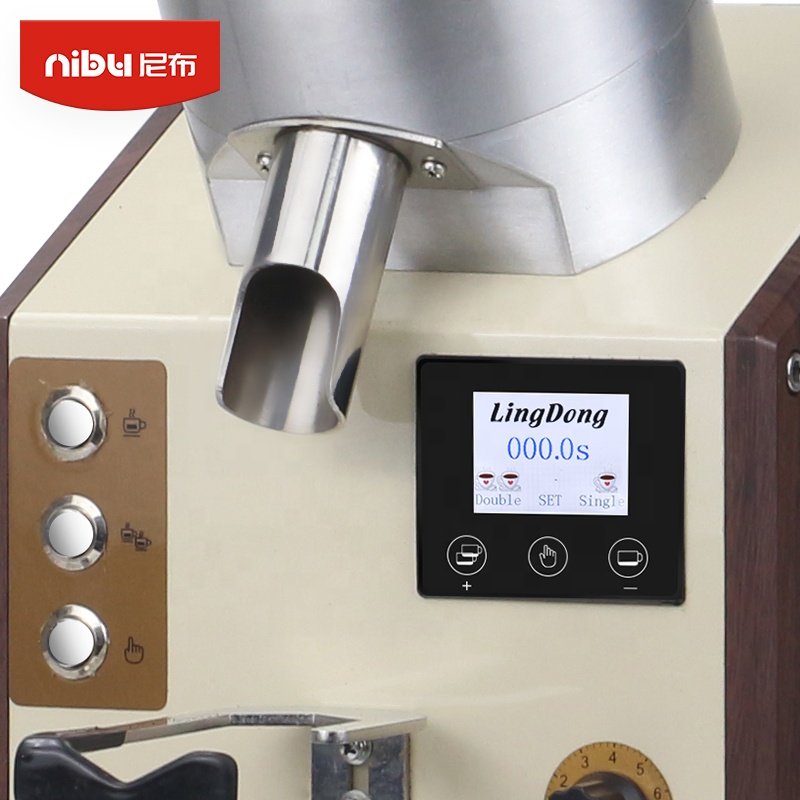 Nibu Professional Electric Coffee Bean Mill Grinding Machine Cafe Maker Flat Burr Commercial Espresso Titanium Coffee Grinder