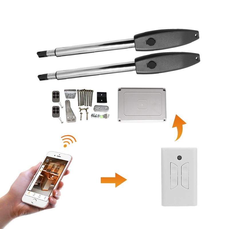 Gate Automation System Stainless Steel DC Powered Auto Electric Motor Wifi Swing Gate Opener