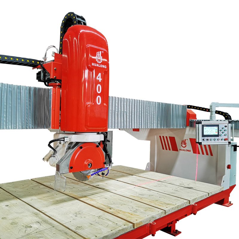 Hualong 4 Axis Automatic Stone Cutting Machine Plc Granite Cutting Machine Bridge Saw for Granite Marble Slab Cutting
