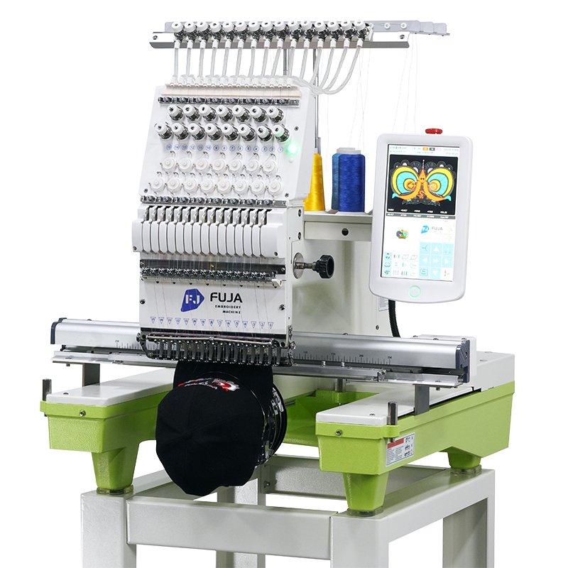 FUJA Hat t Shirt 3d Embroidery Machine 12 Needle Commercial Tajima DST Format Single Head Embroidery Machine for Hat t Shirt Emb