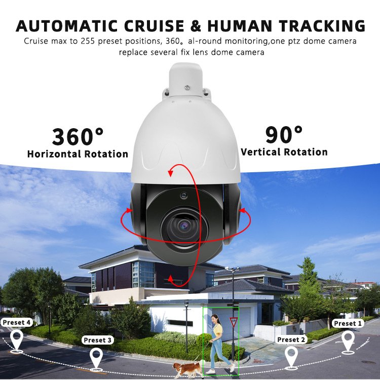 Promotion Limited 500pcs 5MP 20X PoE PTZ Surveillance Camera 100m IR Outdoor Auto Tracking High Speed Dome IP Network Camera