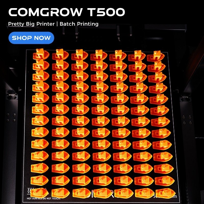 Super Huge 3D Printing Machine Comgrow T500 500*500*500mm Print Klipper 3D Printer Linear Rails for Consumer and Industrial Use