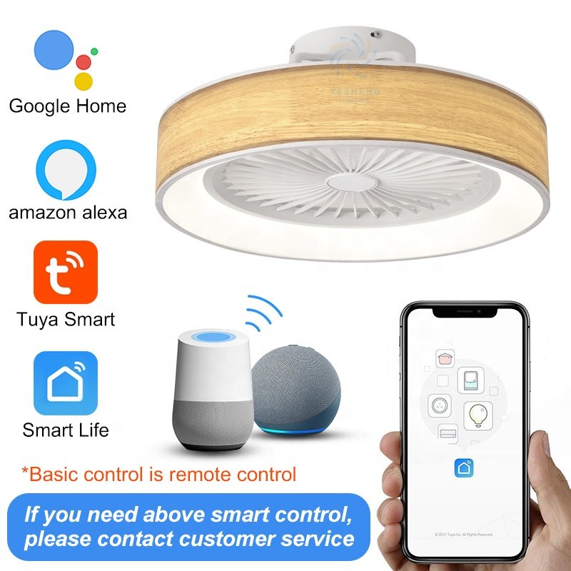 XD220 Remote-Controlled Ceiling Fan with Acrylic Lamps 5 Blades DC Motor App Control by Tuya Alexa and Google