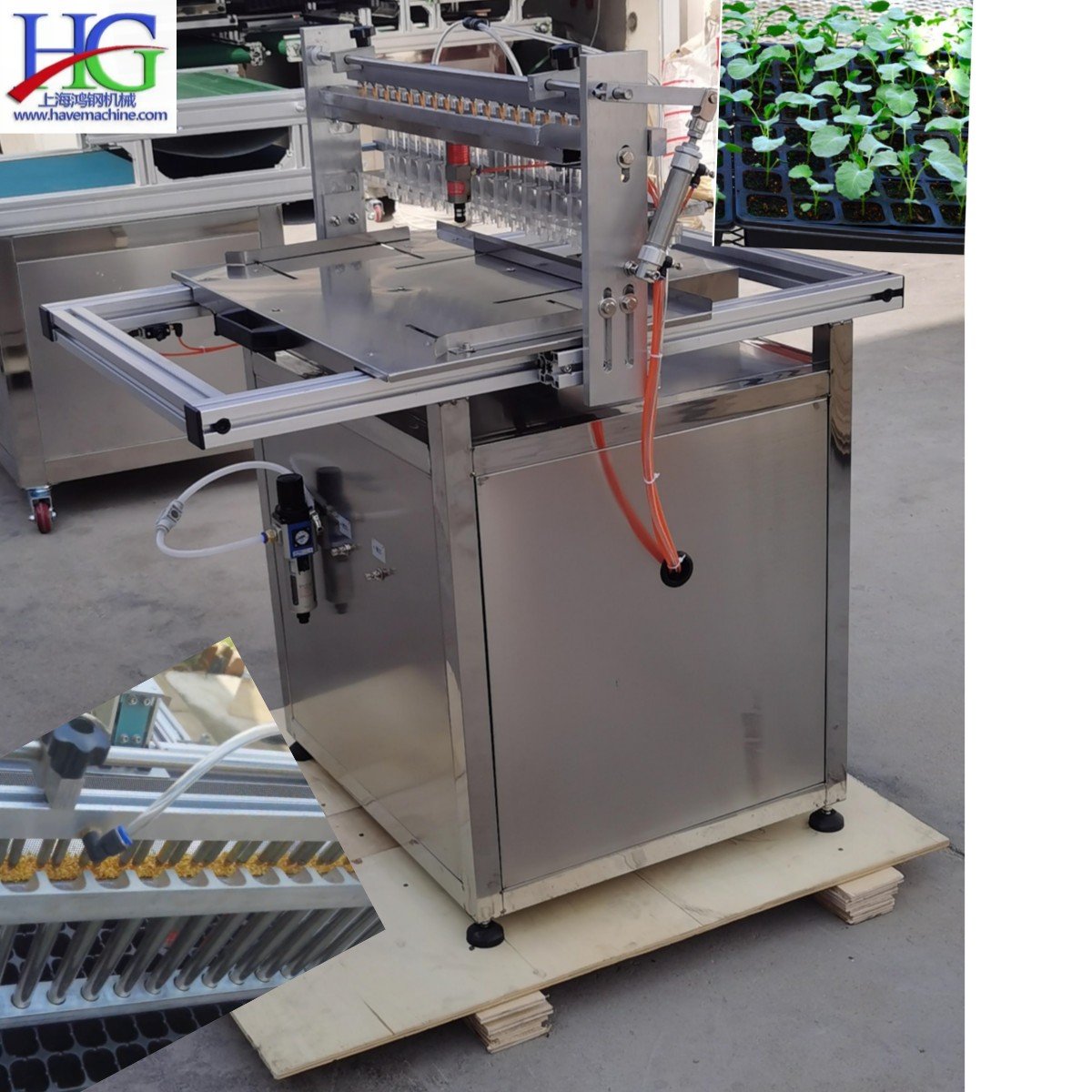 Auto Seeding/Sowing Vegetable Seeder Machine Greenhouse Vegetable Nursery Machinery Tray Seeder Machine