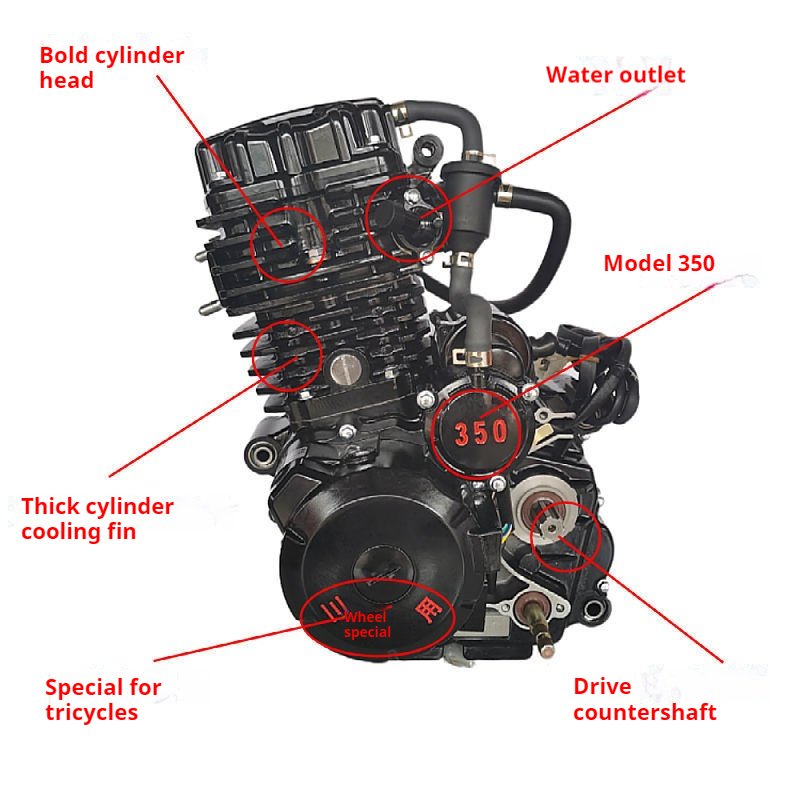 Engine Motorcycle Bicycle Engine Motorcycle Motor 350cc Three-Wheeled Motorcycle Engine