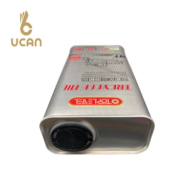 1L Rectangle Tinplate Metal Can for Engine Oil 1 Liter Auto Motor Car Container with Screw Cap Seal Industrial Use
