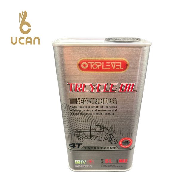1L Rectangle Tinplate Metal Can for Engine Oil 1 Liter Auto Motor Car Container with Screw Cap Seal Industrial Use