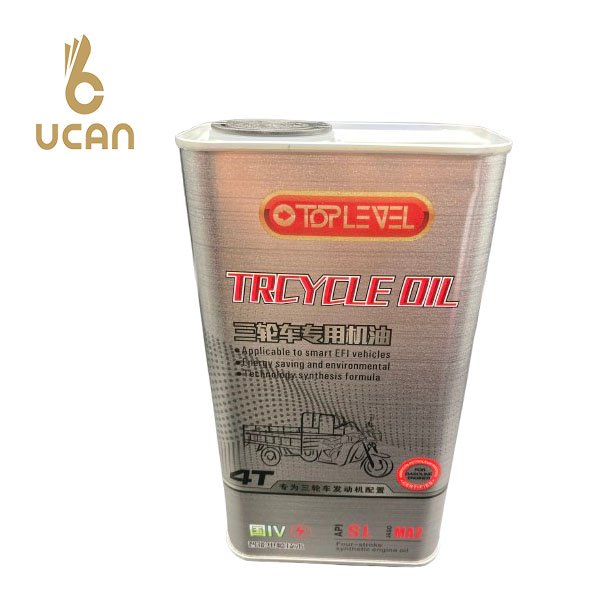 1L Rectangle Tinplate Metal Can for Engine Oil 1 Liter Auto Motor Car Container with Screw Cap Seal Industrial Use
