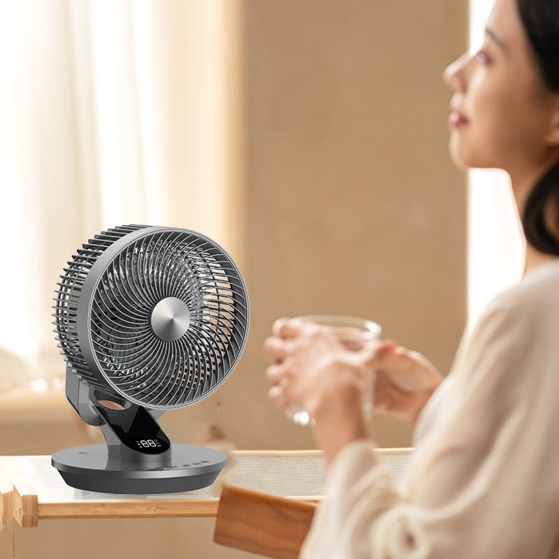 7 Ihch Air Circulation Fan Remote 2025 Summer New Design 3D Shake Head Low Noise 12H Timer 8 Wind Speed Desktop Fan