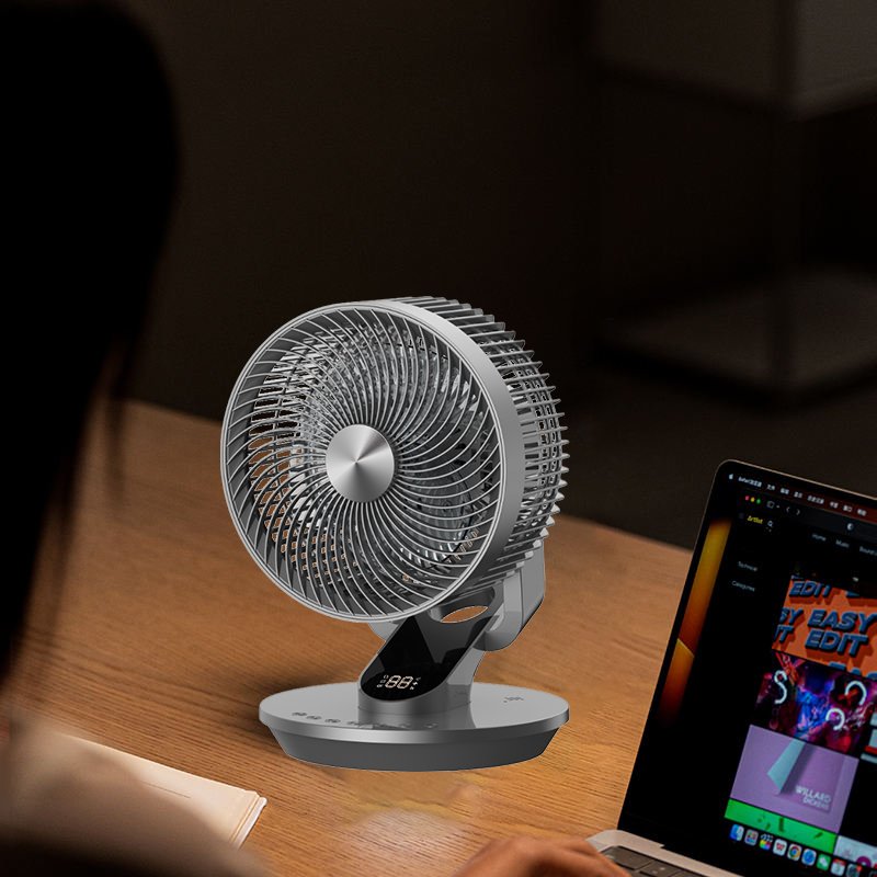 7 Ihch Air Circulation Fan Remote 2025 Summer New Design 3D Shake Head Low Noise 12H Timer 8 Wind Speed Desktop Fan