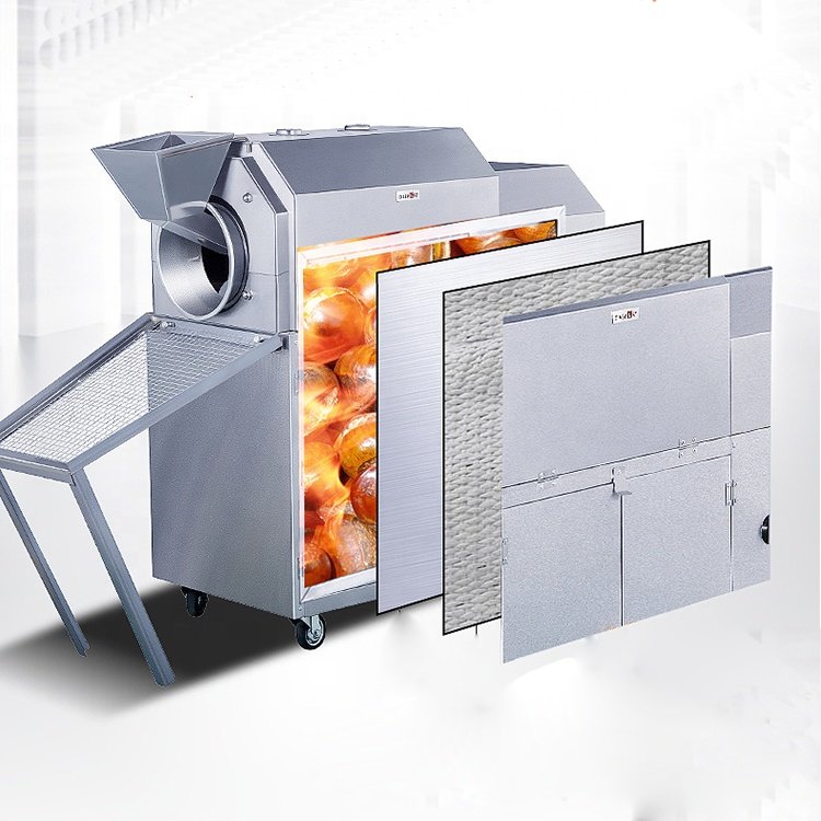 Nuts Roasted Machine Automatic Rotary Drum Nut Roaster Machines Auto Roasted Nuts Drum Roasting Machine for Sale