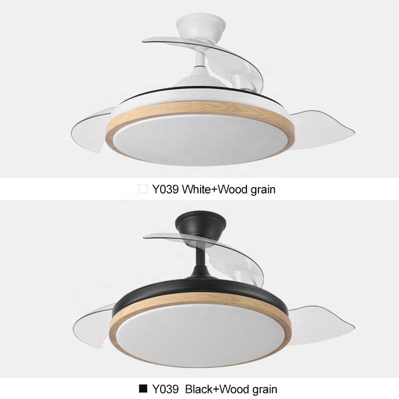 Y039 Modern Remote Control 42 Inch Bladeless 110/220v Ceiling Fans with Lights Lamp Led Designer Luz Con Ventilador Oculto Techo
