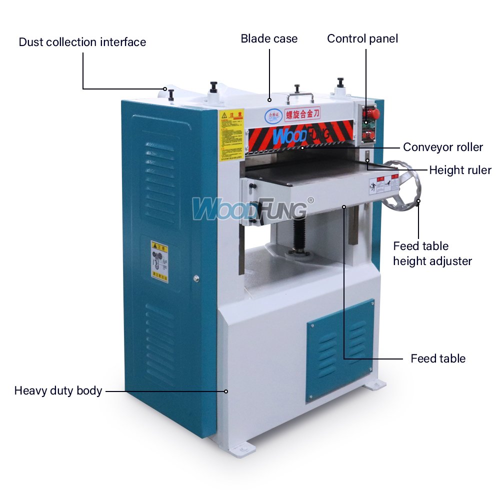 Planning Width 800mm Double Side Wood Thickness Planer Machinery for Wood Surface Planning