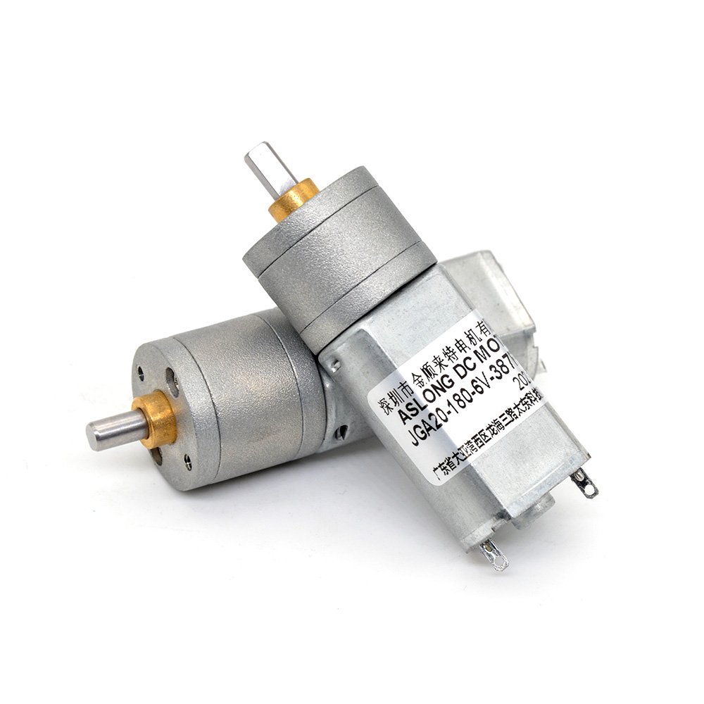 12V JGA20-180 Micro Motor High Torque Low-Speed 30RPM 1:268 Speed Reducer Brush Commuted for Fans Robots Boats-Metal