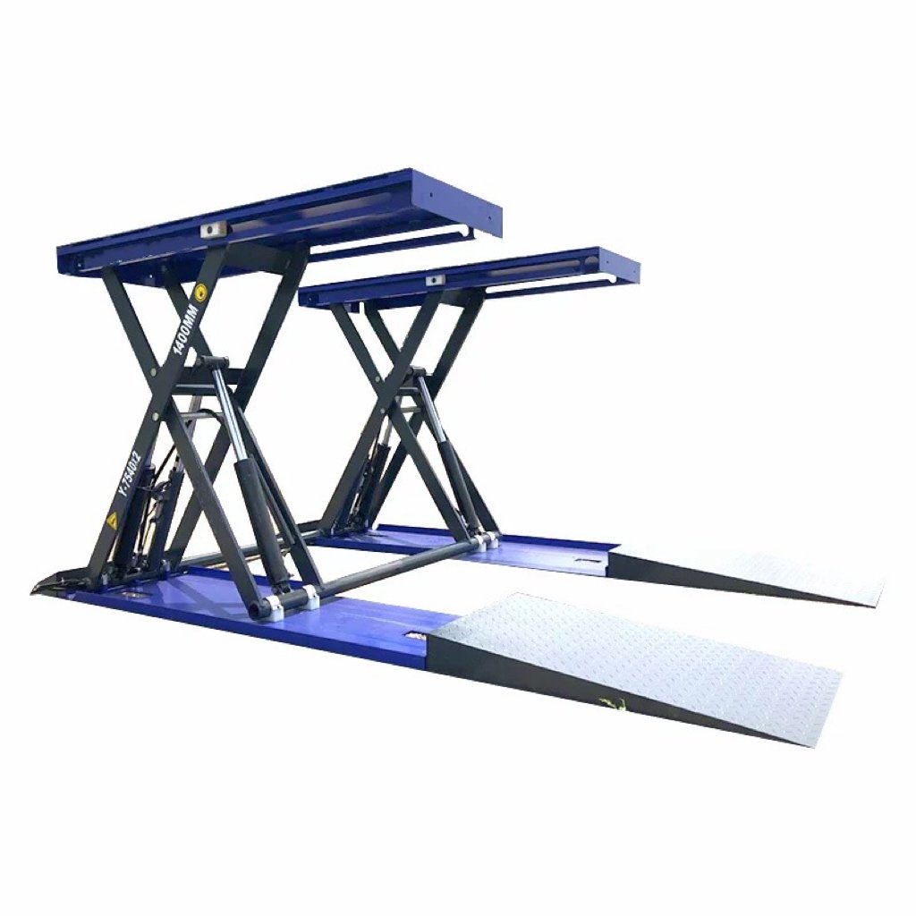 Portable Hydraulic Car Elevator Quick Service Mid Rise Scissor Lifter 4000kg Pneumatic Release Electric Mobile Scissor Car Lift