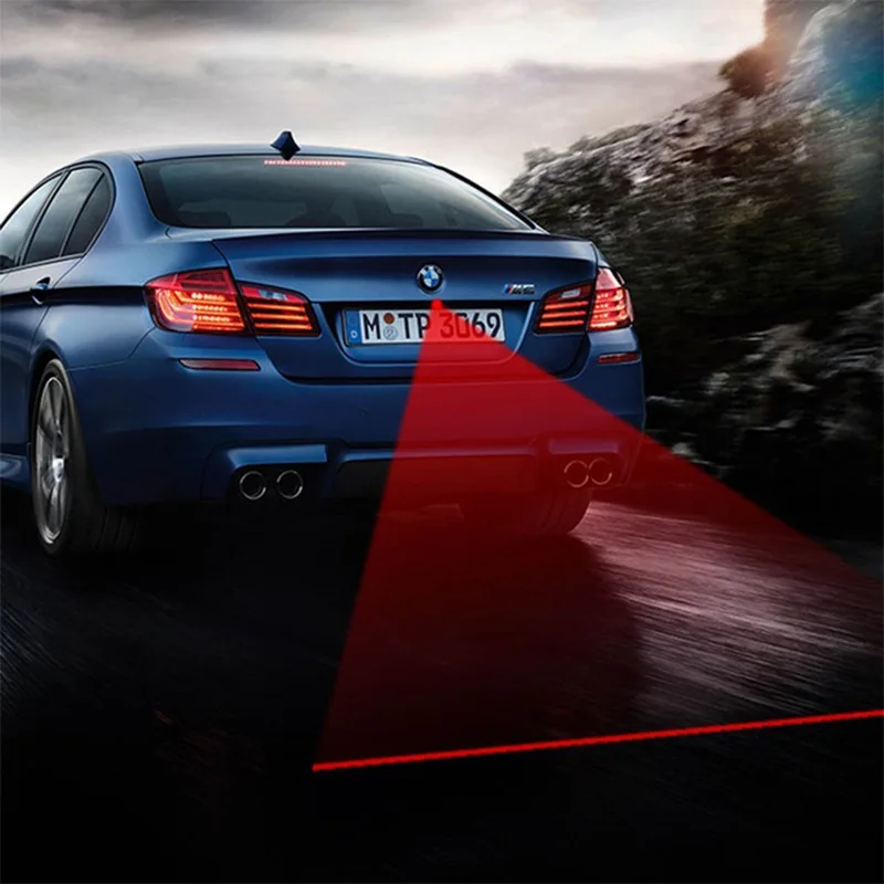 Car Motor LED Laser Fog Light Vehicle Anti-Collision Taillight Brake Warning Lamp Car Parking Brake Light Tail Warning Bulb