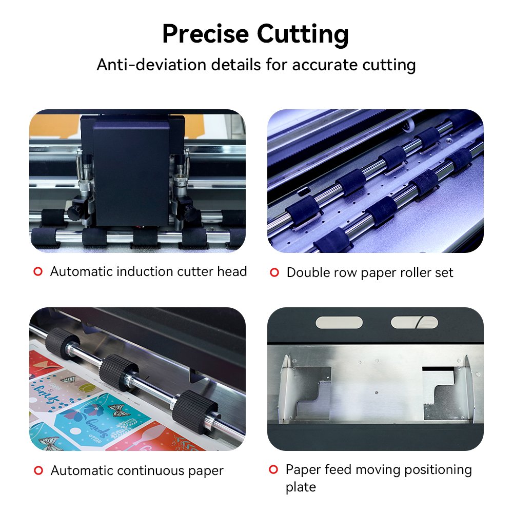 Double Heads Auto Digital Sheet Cutter Machine Servo Motor 1600mm/s Speed A3+ Sheet Label Sticker Die Cutting Embossing Machine