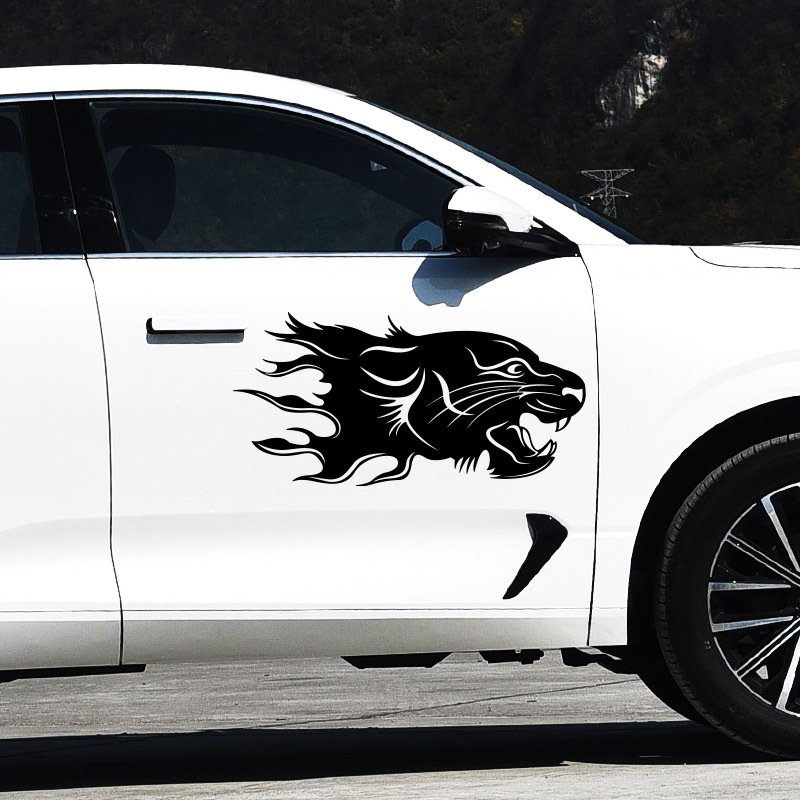 Custom Vehicle UV Proof Vinyl Scratch Coverage Decal Auto Car Accessories Lion Tiger Leopard DIY Business AD Decor Skin Stickers