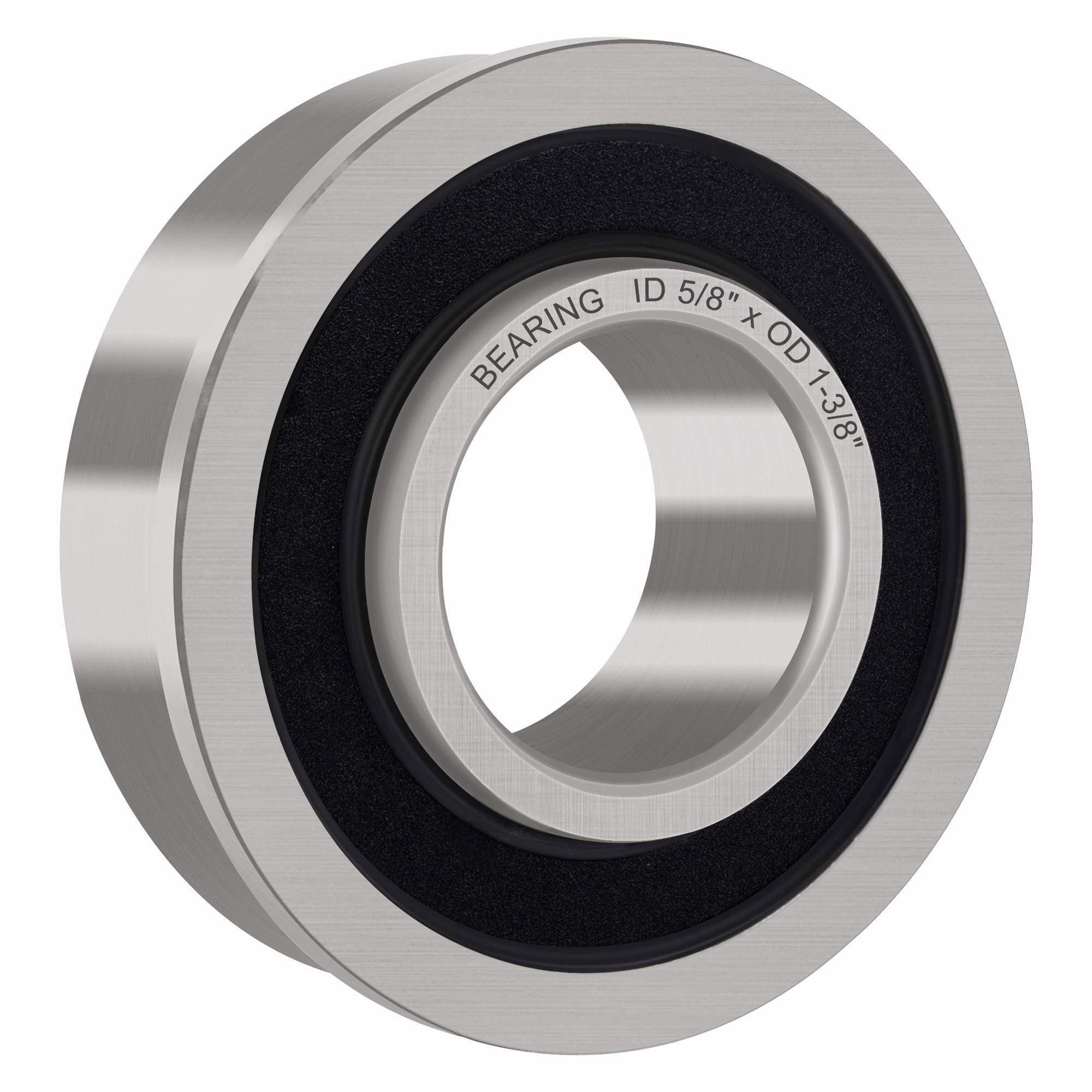 4 Pack Flanged Ball Bearings 5/8" X 1-3/8" X 1/2". Be Applicable Lawn Mower, Wheelbarrows, Carts & Hand Trucks Wheel Hub