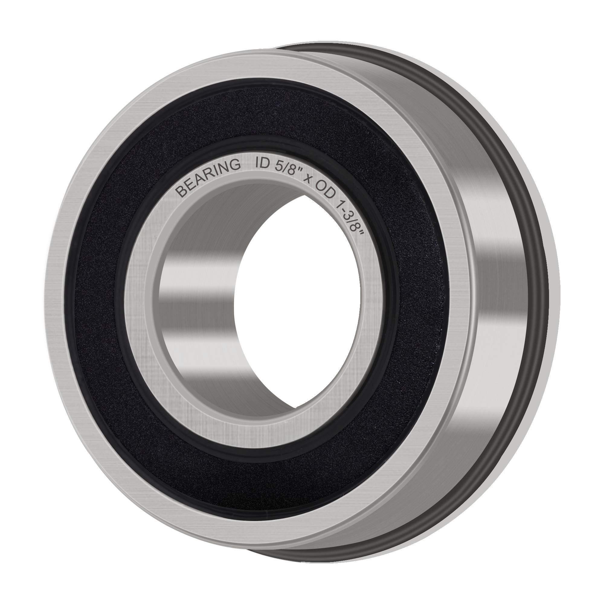 4 Pack Flanged Ball Bearings 5/8" X 1-3/8" X 1/2". Be Applicable Lawn Mower, Wheelbarrows, Carts & Hand Trucks Wheel Hub