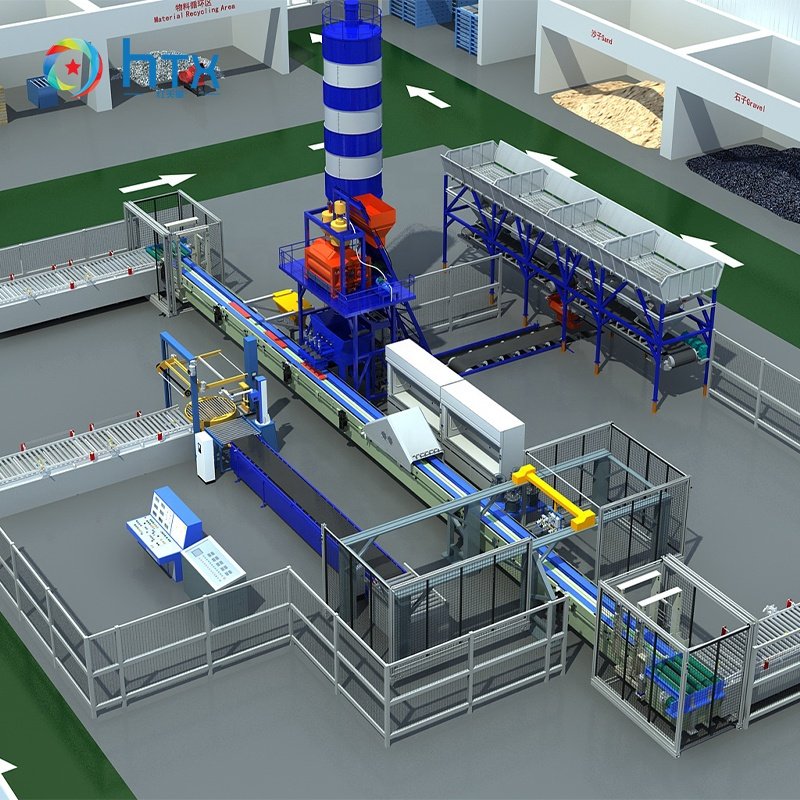 Precast Plastic Paver Factory Concrete Stone Production Line Wet Cast Concrete Machinery