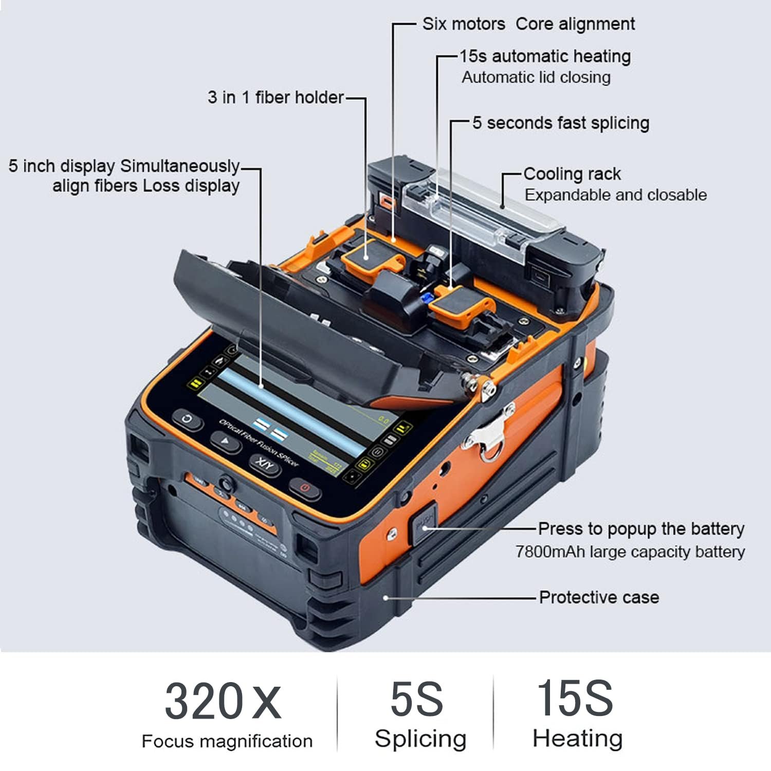 AI-9 Fusion Machine Signal Fire AI9 AI8C AI6C Six Motors 5S Multi-language Automatic Optical Fiber Fusion Splicer