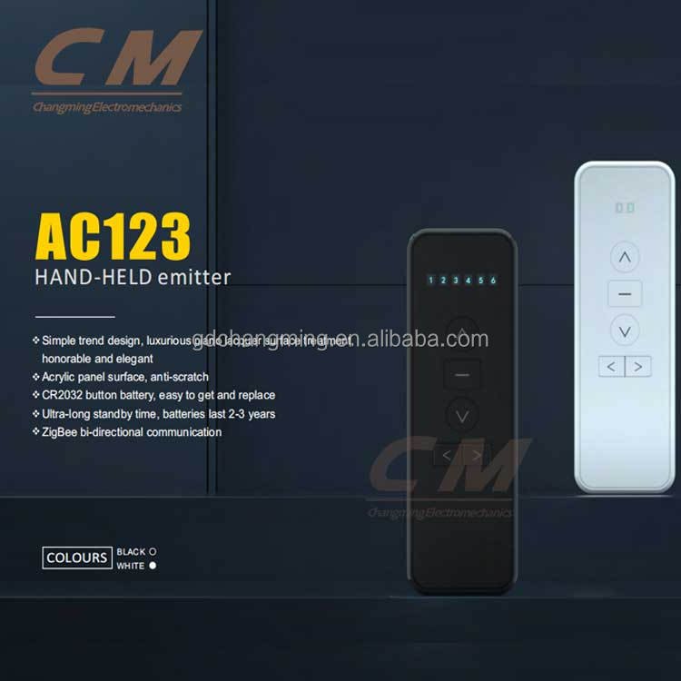 Roller Curtain AC123-06 Auto Curtain Motor Six Channels Hand Held Remote Black Blind Emitter
