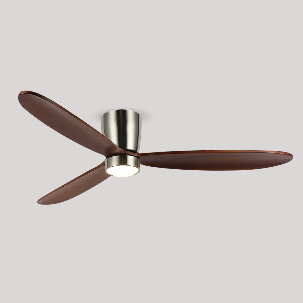 Wholesale Nordic 3 Solid Wood Blade 52 Inch Remote Control Dc Motor Wooden Bldc Led Ceiling Fan With Light