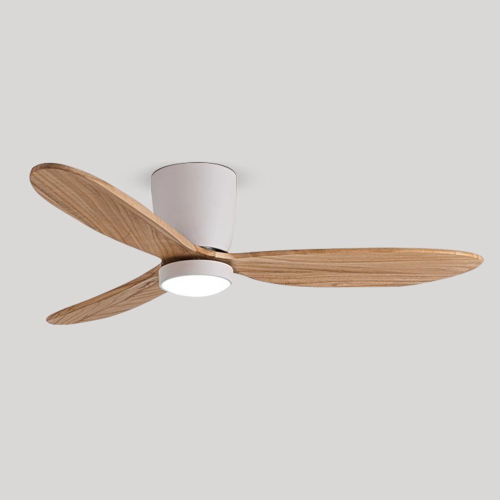 Wholesale Nordic 3 Solid Wood Blade 52 Inch Remote Control Dc Motor Wooden Bldc Led Ceiling Fan With Light