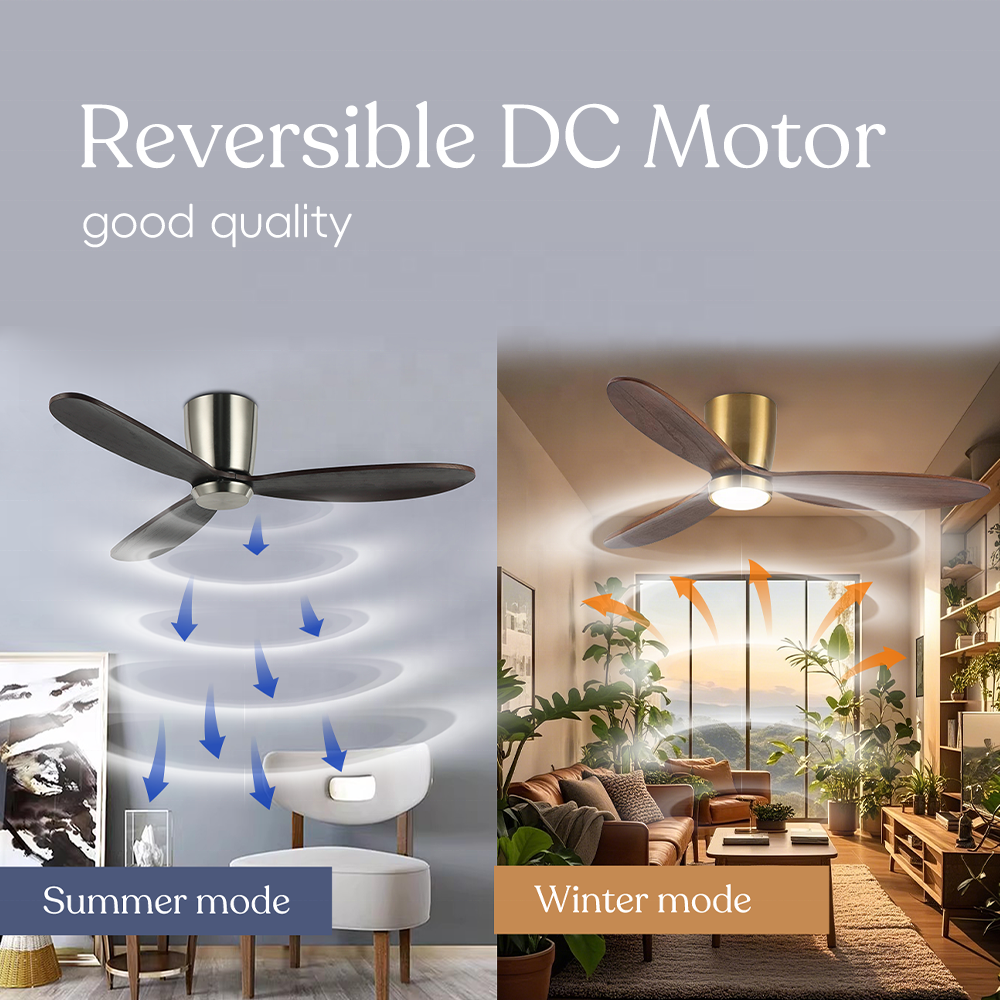 Wholesale Nordic 3 Solid Wood Blade 52 Inch Remote Control Dc Motor Wooden Bldc Led Ceiling Fan With Light