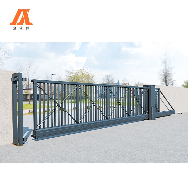 JJL Heavy Duty Security Aluminum Commercial Automatic Gate for Driveways Auto Motor Cantilever Gate for Industry