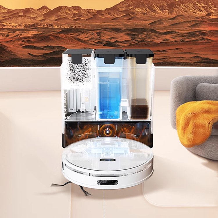 Ultra 6000pa Robot Vacuum and Mop with Auto Mop Washing Sweeping Robot Vacuum Cleaner with Self-emptying Dustbin