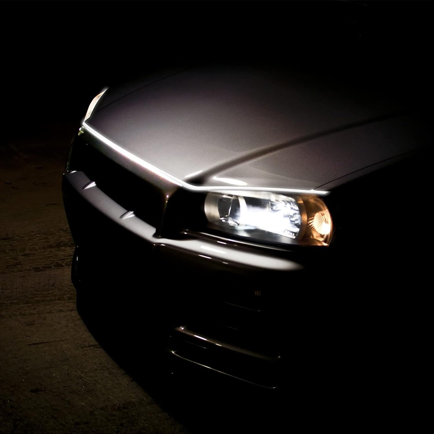 1.5M Waterproof Flexible Daytime Running Light Decoration Backlight Auto Atmosphere Lamp Start-scan Led Car RGB Hood Strip Light