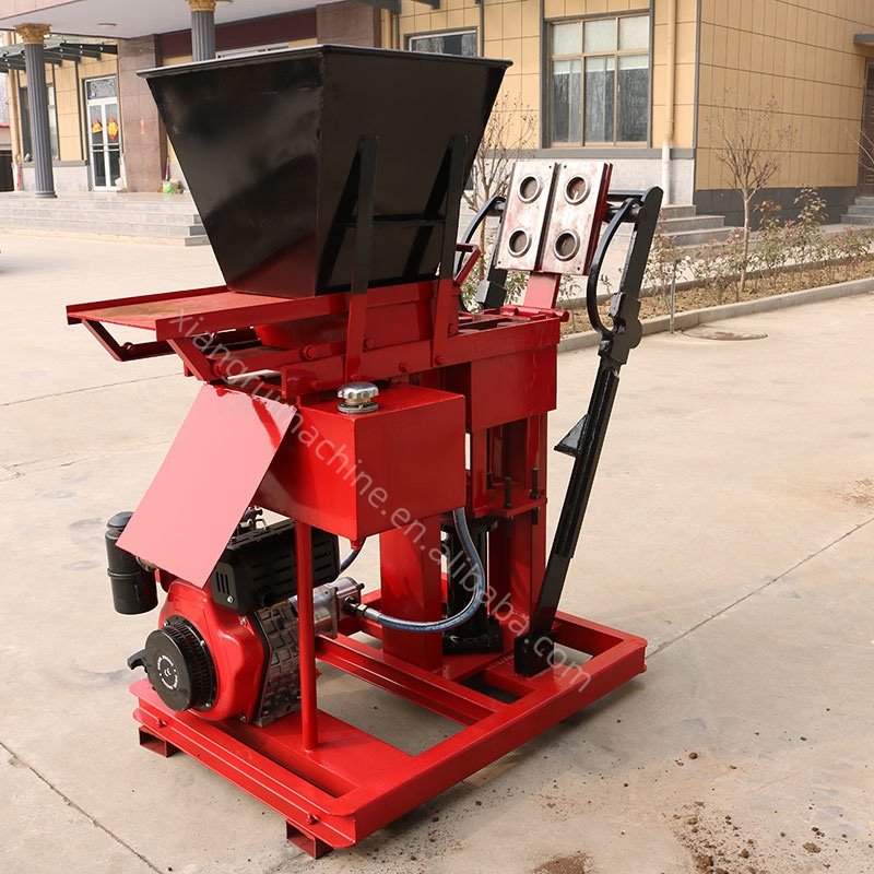 Egypt QT2-25 Interlocking Hollow Clay Red Brick Making Machine Price Semi-automatic Brick Machine