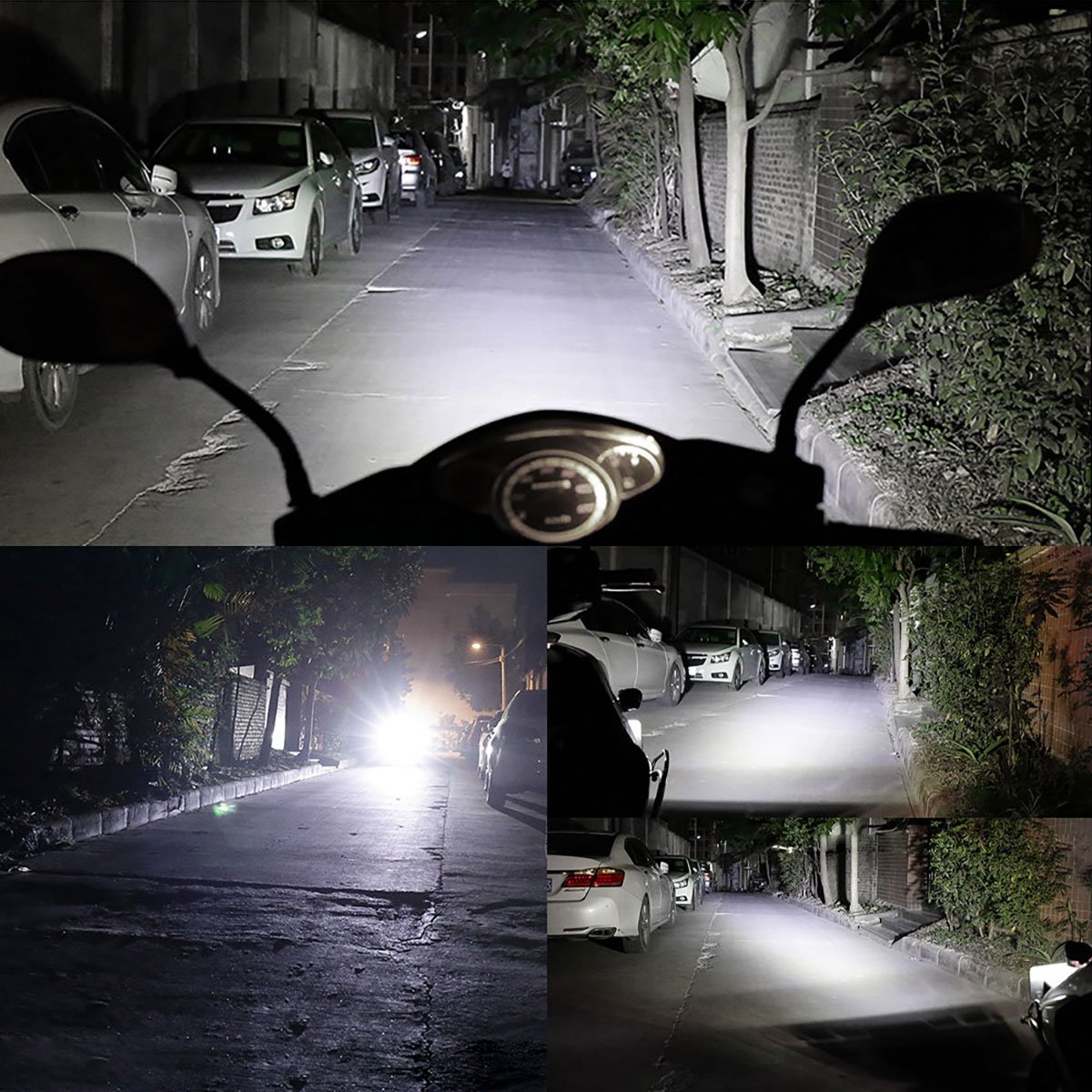Super Bright 12V 24V 12SMD White Motorcycle Spotlight Flash Auxiliary Light for Motorbike Headlight