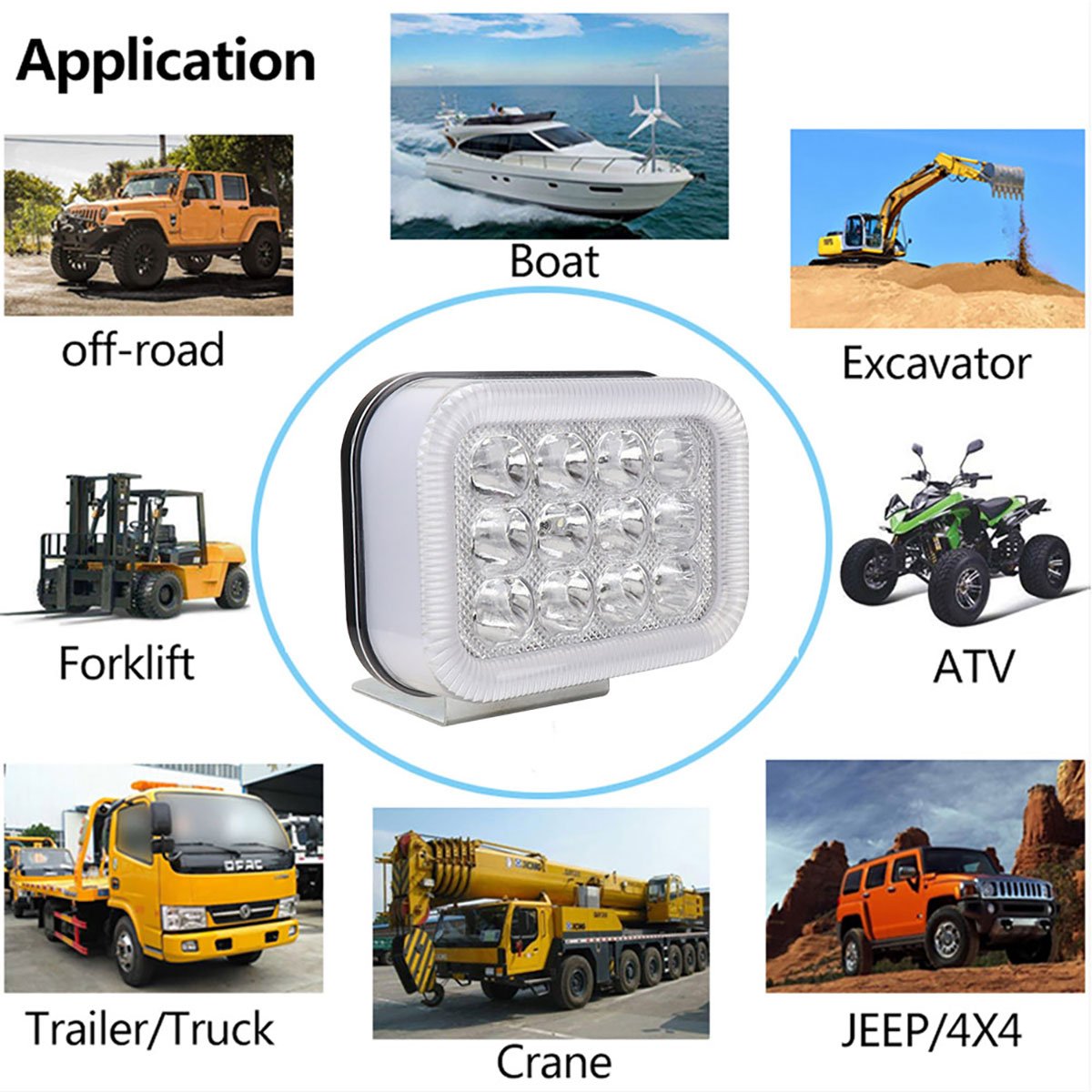 Super Bright 12V 24V 12SMD White Motorcycle Spotlight Flash Auxiliary Light for Motorbike Headlight