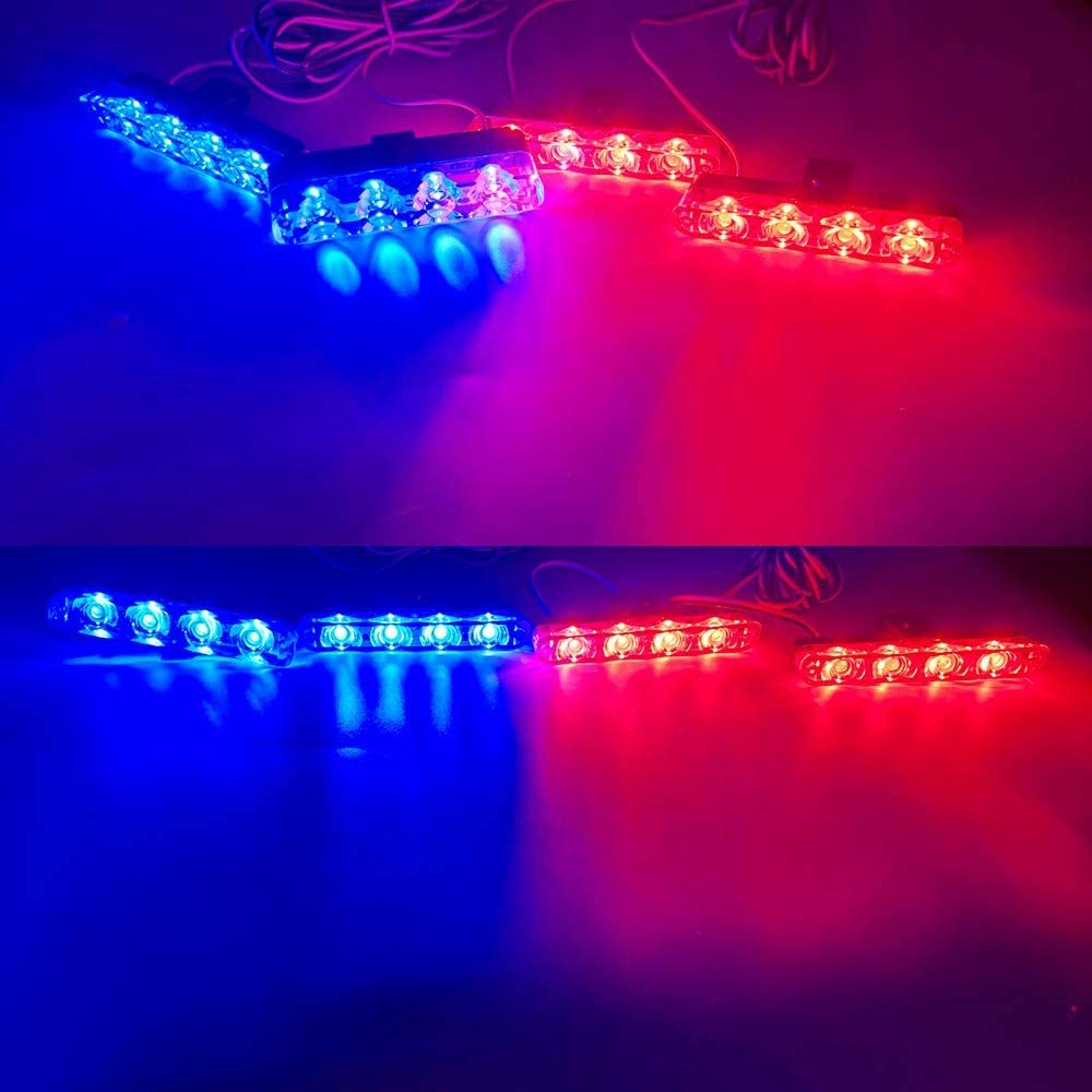 12V Emergency Strobe Warning Grille Lights Caution Flash Lights for Car Truck DRL Ambulance Lights Remote Control Wireless