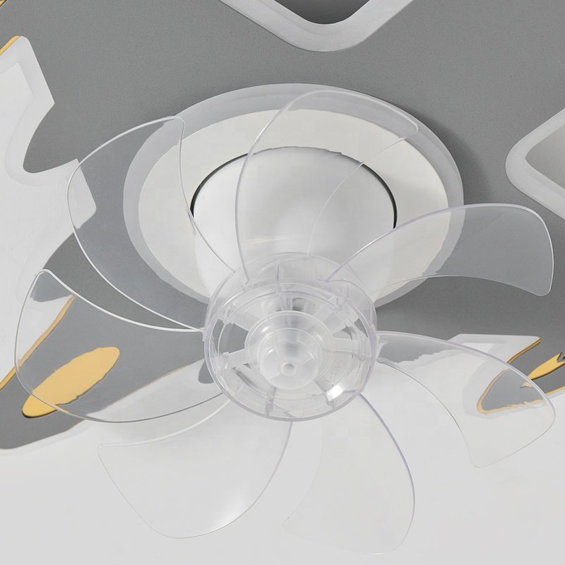XD130 65cm Small Modern Bladeless Ceiling Fan with Led Light Remote Control Children's Room Ceiling Light