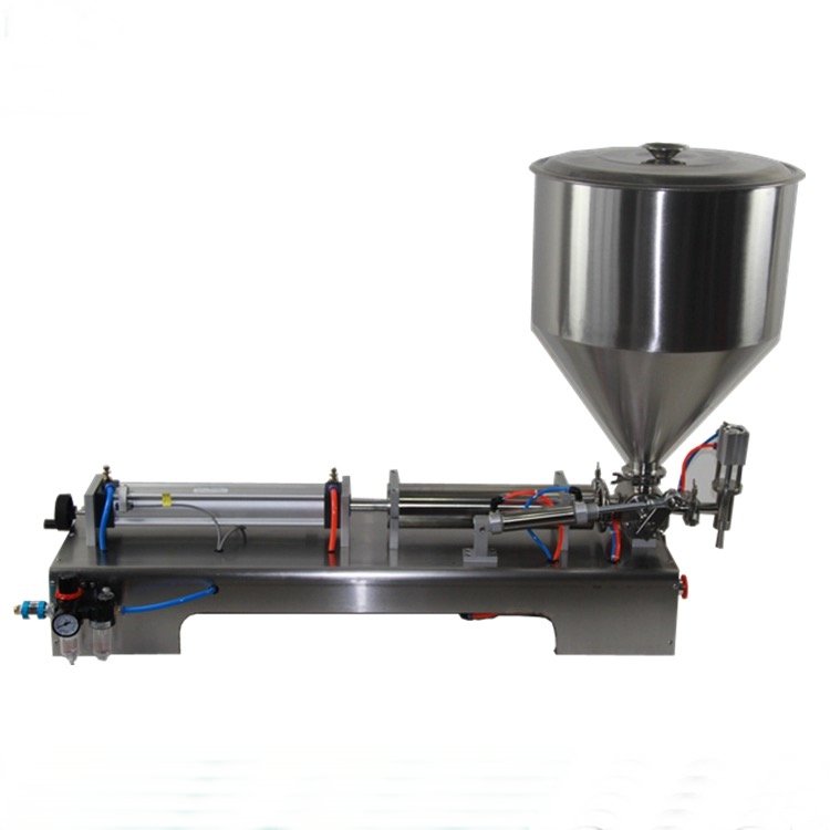 100-1000ml Vertical Pneumatic Liquid Filling Machine Single Nozzle Heat and Stir Paste Filler Piston Fill Machine