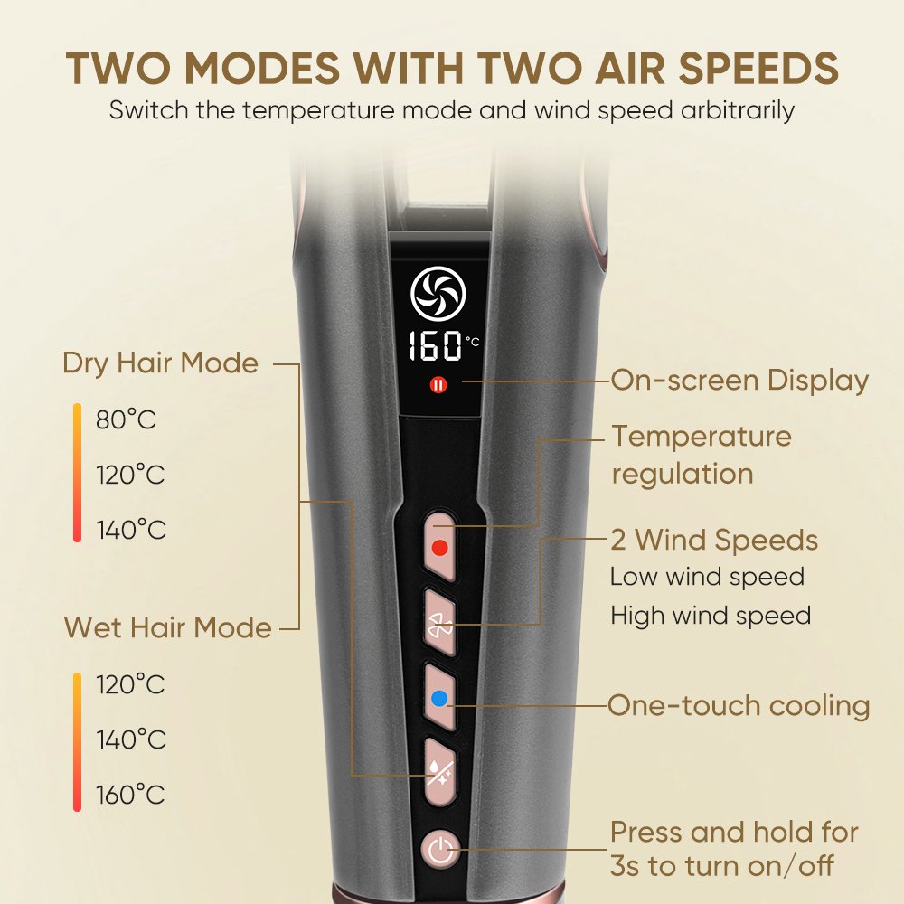 New Styler 2 in 1 Flat Iron Wet to Dry Straightening 110000Rpm High Speed Motor Hair Dryer Salon Travel New Hair Straightener