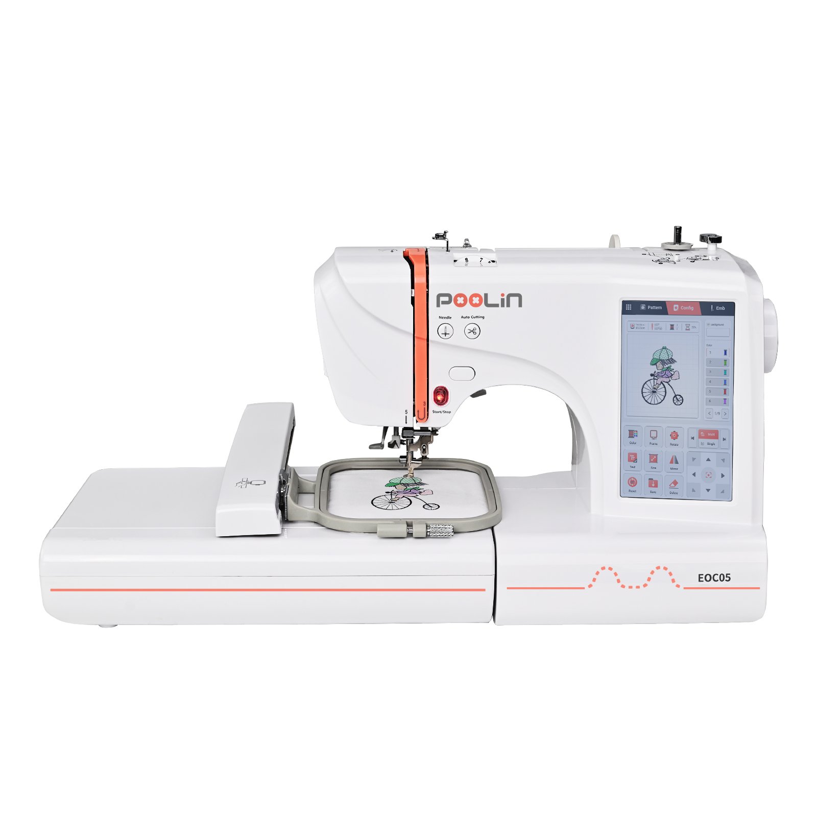 POOLIN EOC05 Mini Computerized Embroidery Machine Sewing and Embroidery Machine With Sew Smart LCD Recertified