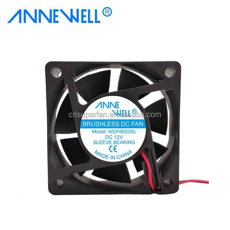 Max Air Flow DC Cooling Fan 60mm 60x60x20mm Auto Radiator Cooling Fan 12v 24v DC 2 Pin Industrial Fan Ventilation For In Cabinet
