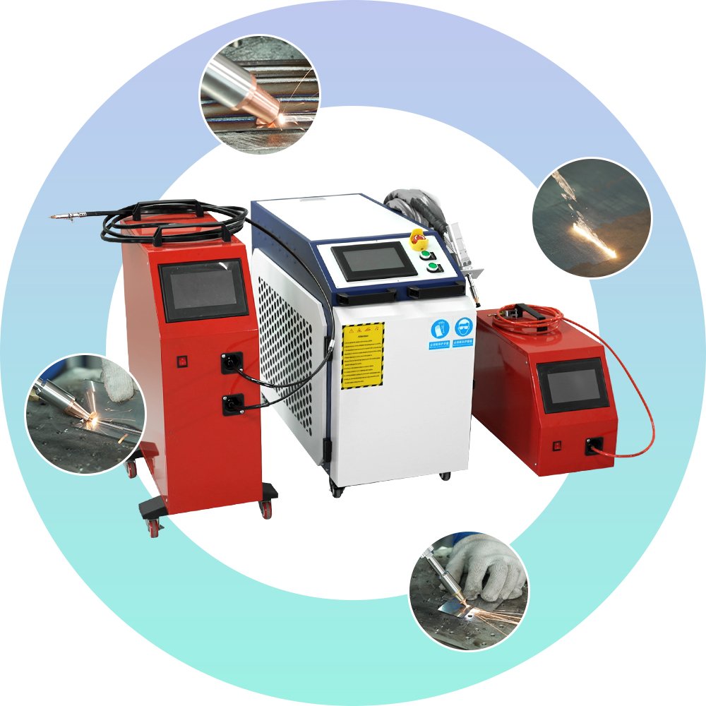 Fiber Laser Welding Machine SUP 4 in 1 with Auto Wire Feeder 1000w 1500w 2000w 3000w for Iron Alu Ss Cs Welding Cutting Cleaning