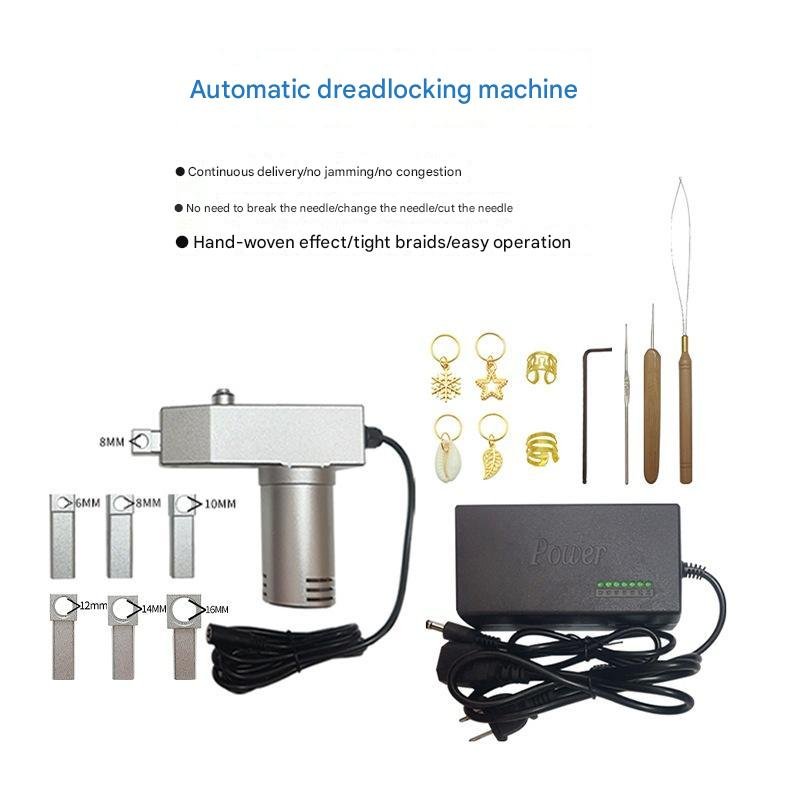 Auto Dreadlock Crochet Electric Machine Stainless Steel Hair Making Weaving Equipment