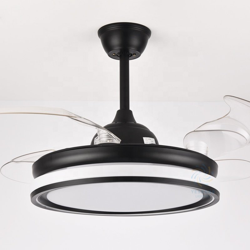 Y050 Household Wood Grain Tri Color 42 Inch Modern Ceiling Fan LED Lamp 110 220V Invisible Blade Remote Control